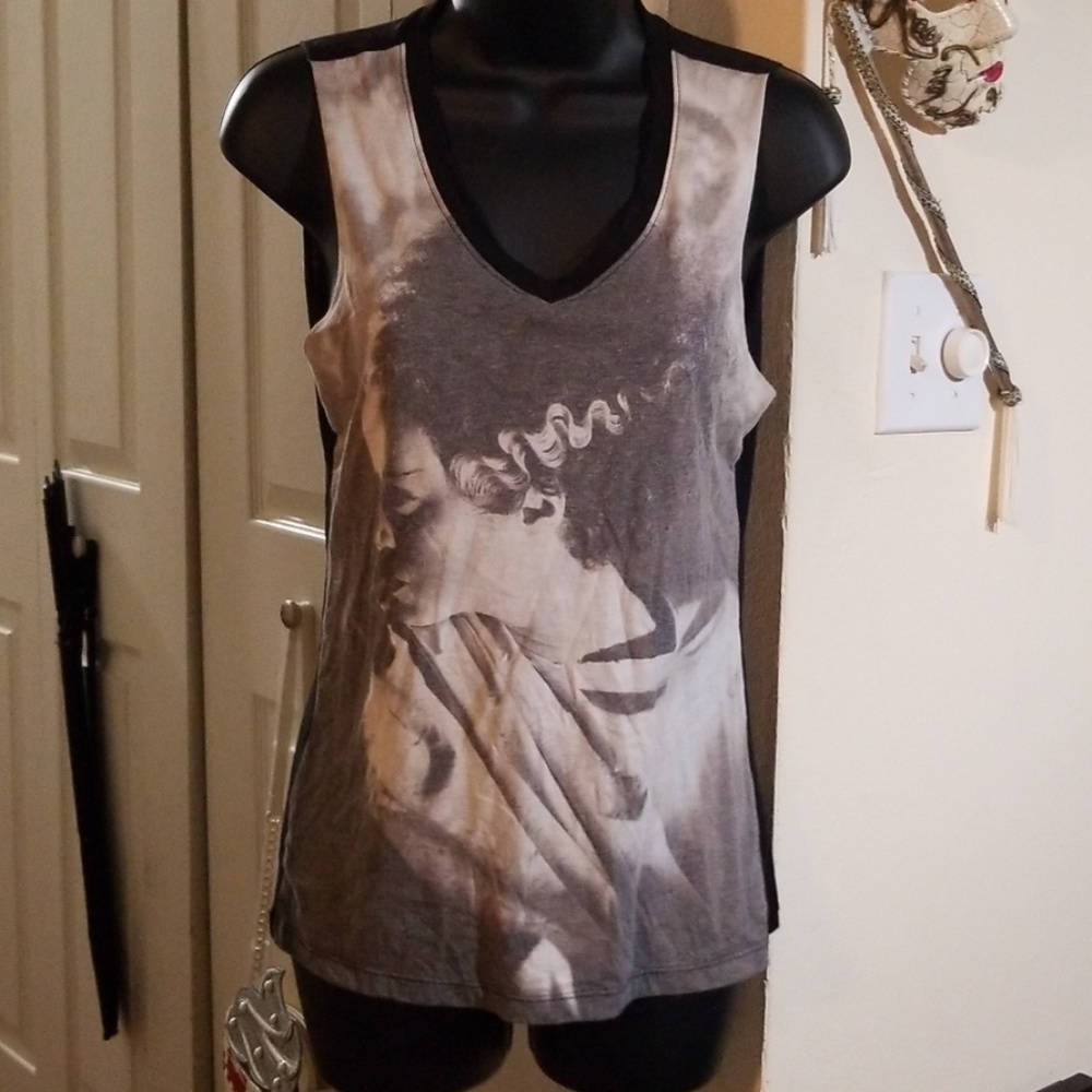 Bride of Frankenstein v neck muscle tank